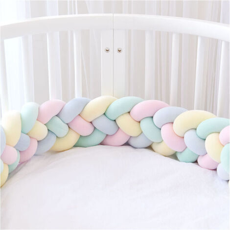 Debuns – Tour de lit bébé 300 cm – Coussin serpent tressé en velours – Protection pare-chocs pour nouveau-nés – Épaisseur 10 cm, largeur 15 cm