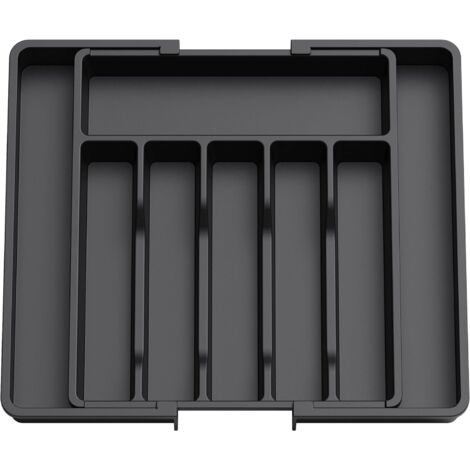 Range Couverts, Plateau d'Ustensiles Extensible pour Tiroir, Organisateur de Tiroir Réglable pour la Cuisine, Rangement Compact en Plastique pour contenir des Cuillères, Fourchettes (1/5)