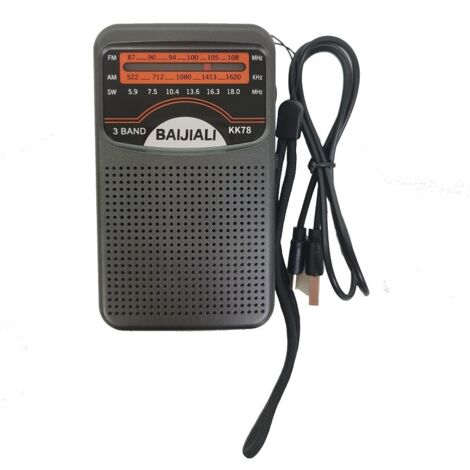 KK78 Poste Radio Portable, Transistor Radio Rechargeable avec USB-C, Qualité Sonore Claire, Mini Radio FM de Poche (1/4)