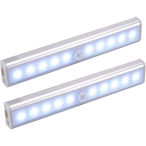 Lampe Detecteur De Mouvement Interieur, Lot De 2 Lampe 10 LED Sans Fil, Lampe Rechargeable USB Détecteurs De Mouvement Avec Magnétisme, Pour Armoires, Escaliers, Couloirs, Garages (1/5)