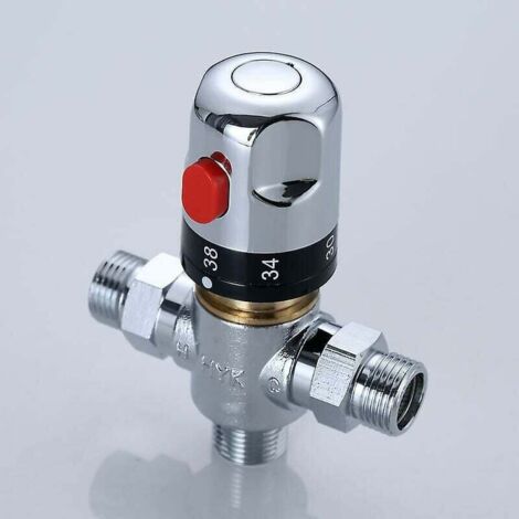 Mitigeur thermostatique pour le contrle de la température du système de chauffage de la douche Vanne 3 voies en laiton massif G1/2 (1/5)