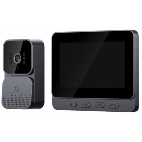 Sonnette sans fil avec caméra 1080P – Visiophone sans Wi-Fi – Écran IPS 4,3 pouces – Vision nocturne – Installation facile (1/5)