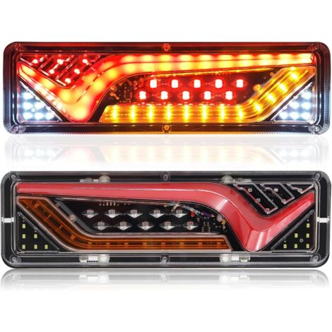 Feux arrière remorque LED 24V – Multifonctionnel avec feux stop et clignotants – Étanches et durables – Lot de 2 pièces (1/5)