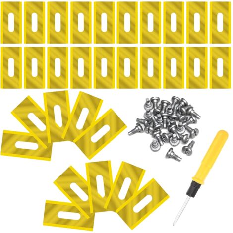 Lame de Rechange en Titane, 30 pièces Lame Pour Tondeuse, Accessoires pour Tondeuse,Lames Tondeuse Gazon,Compatible avec les Lames de Tondeuse Husqvarna, McCulloch, Lame Robot Tondeuse (Doré) (1/4)