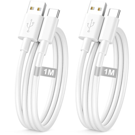 Câble de chargeur USB C 1m / 2 pack pour iPhone 16 15 téléphone portable type C câble de charge rapide pour Apple carplay et Android auto câble USB vers USB C pour iPhone 16 / 16e / 15 pro Max, iPad,