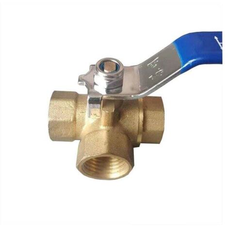 Candyse Vanne à 3 Voies,Vanne Bille Laiton 1/2",Trois Voies En Laiton Adaptateur Valve Connecteur À Billes Macaron (1/4)