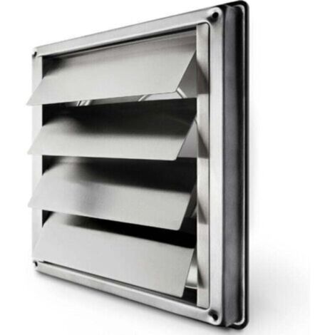 Trimec – Grille de ventilation 150 mm inox – Clapet anti-retour à lamelles mobiles – Résistant aux intempéries – Pour hottes et conduits DN150 (1/4)