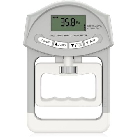 Dynamomètre à main électronique 90 kg / 200 lbs Capacité de préhension (1/5)