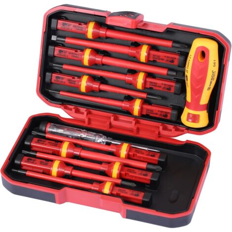 Trousse de tournevis électricien 13 pièces 1000V – Acier chrome-vanadium – Embouts magnétiques – Conception ergonomique - 13pcs (1/6)