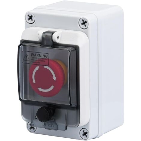 Bouton d'arrêt d'urgence étanche IP67 – Interrupteur à bouton-poussoir 660 V 10 A – Boîte pour extérieur – Protection contre la poussière et l'eau
