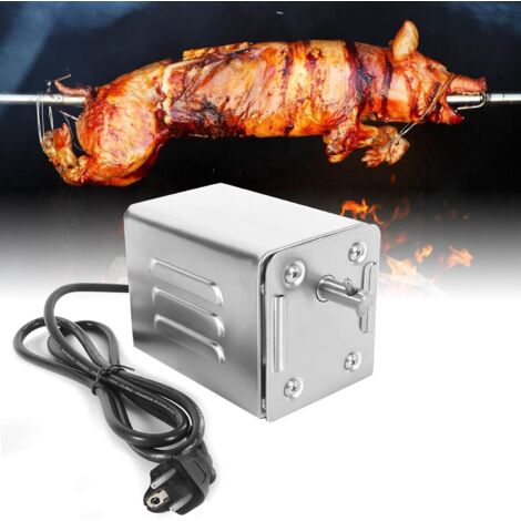 Moteur électrique 15W pour barbecue en acier inoxydable – Charge jusqu'à 70 kg – Idéal pour cuisson de poulet, porc, chèvre grillée