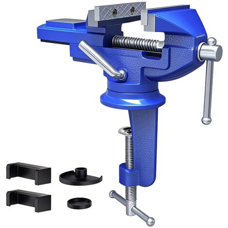 Étau de Table, 80mm étau d\'établi, petit étau à pince pour établi, étau rotatif à 360 ° avec base et axe, étau pour le travail du bois, le perçage, la découpe