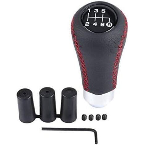 Pommeau de levier de vitesse pour Nissan Navara Pommeau de levier de vitesse GM, levier de vitesse central 6 vitesses avec 3 flexibles (rouge)