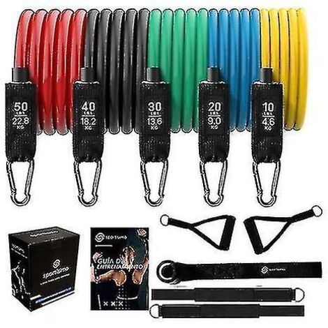 Resistance Bands Set (11pcs) Exercise Bands With Door Anchor Handles Carry Bag Legs Ankle Straps For Resistance Training Physical Therap