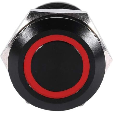 Bouton Poussoir Momentané Interrupteur à Bouton-Poussoir LED 12mm Interrupteur d'Alimentation Commutateur à Verrouillage de Puissance de la Voiture Etanche(Rouge) (1/5)