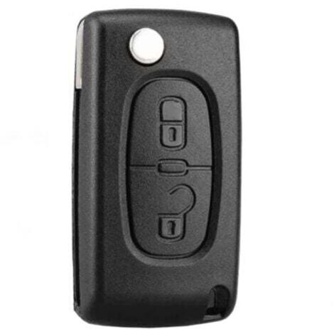 Boutons Coque Clé Compatible CE0536 clé à Rabat Pliable pour Peugeot 207 307 308 407 408 3008 5008 Citroen C2 C3 C4 C5 C6 C8 (2 Boutons, CE0536) (1/4)