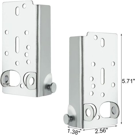 1 paire de supports inférieurs de porte de garage pour roulettes de 7/16 po, supports de remplacement robustes en acier galvanisé pour portes de garage résidentielles (1/5)