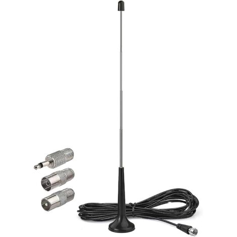 Crea – Antenne radio FM DAB 75 Ohm – Câble coaxial 3 mètres – Installation Plug and Play pour récepteurs numériques