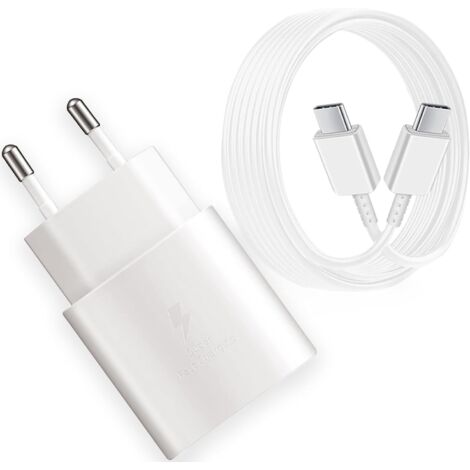 Crea – Chargeur rapide 25W USB C – Câble 2m – Charge jusqu'à 50% en 30 minutes – Compatible Galaxy S22/S21/Note 20
