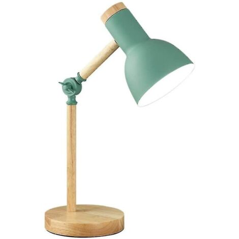 Crea – Lampe de bureau en bois et métal E27 – Design moderne – 40W max – Interrupteur sur cordon – Pour espaces variés (1/5)