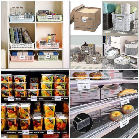 100 Porte-Étiquettes Étagère PVC Transparent - Clips Durables Pour Prix Supermarché Et Magasin