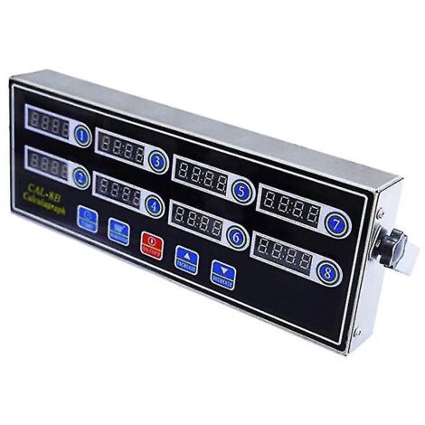 minuterie de cuisine numérique commerciale à 8 canaux, minuterie de calcul en acier inoxydable avec alarme, horloge (1/5)