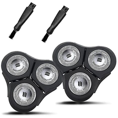 Crea – Lot de 2 têtes de rasoir RQ11 pour Philips Sensotouch 2D – Têtes flottantes 360° – Matériaux respectueux de la peau – Nettoyage facile
