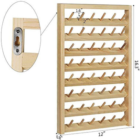 BENECREAT Support De Rangement Rubans En Bois - Organisateur Bobines 4 Niveaux Artisanat Couture