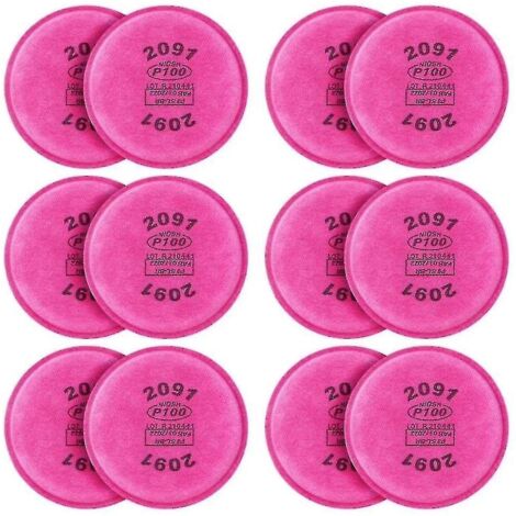 Crea – Filtre particulaire 2091 P100 – Lot de 12 filtres – Efficacité de filtration 95% – Pour particules solides et liquides pulvérisées (1/5)