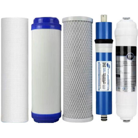 Lot de 4 filtres à eau à membrane RO universels à 5 étapes, 100 GPD (1/5)
