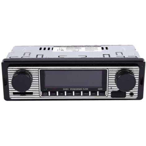 Crea – Autoradio Bluetooth vintage MP3 USB – Stéréo 4 canaux avec télécommande – FM numérique 18 stations – Compatible SD et AUX