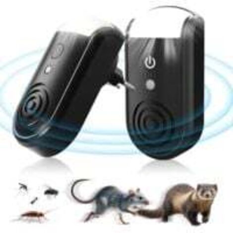 Lot de 2 Repulsif Souris Ultrason Rongeur Rat Veilleuse, Prises Répulsif Nuisible Esthétique Électronique Intérieur Naturel Anti-Rongeurs Furet Fouine Loir Grenier Voiture Animaux Pest
