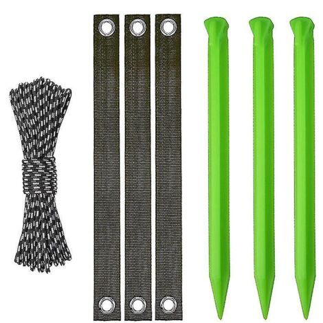 Th Tree Straightening Kit Tree Stake Kit With Strap Strong Rope And Stakes - Tree Stake Kit With 3 Tree Straps, 3 Tree Stakes, 1 Rope, Tree Stakes (1/3)