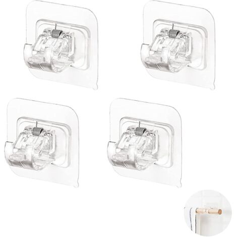Support de tringle à rideau adhésif sans perçage – Lot de 4 – Plastique ABS – Pour tiges de 15-20 mm – Installation facile et rapide – Starlight