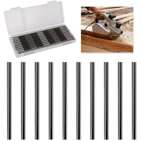 Lot de 10 lames de rabot en carbure de 82 mm pour la coupe de contreplaqué tendre et dur (1/5)
