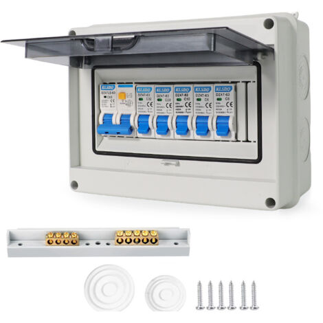 Crea – Disjoncteur bipolaire 63A – Courbe de déclenchement C – Indice d'étanchéité IP65 – Pour circuits à 4 voies en garage et atelier