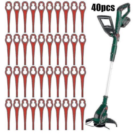 Crea – Lot de 40 lames de rechange pour coupe-bordure Parkside PRTA 20-LiA1 – Lames en plastique 85mm – Diamètre trou 7/12mm – Coupe efficace (1/4)