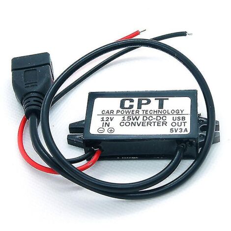 Module de convertisseur Dc-dc 12v à 5v, adaptateur d'alimentation de sortie USB 3a 15w Hfmqv (1/5)
