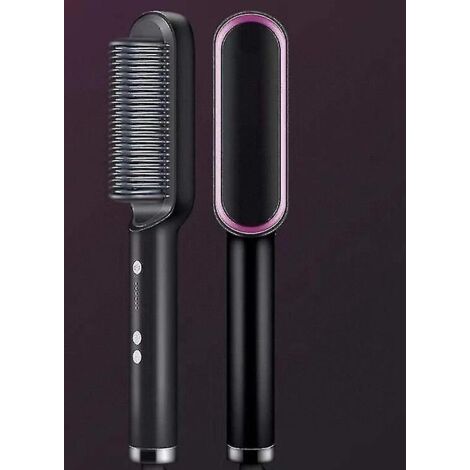 Hair Straightener Comb Matte Black Hair Straightening Brush & Iron