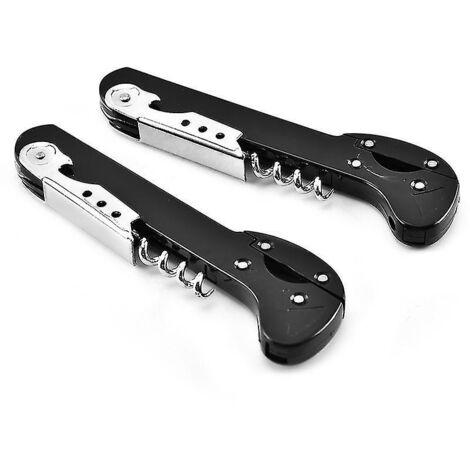 Ouvre-bouteille avec coupe-capsule Waiters Friend Tire-bouchon Tool2pcs (Noir) (1/5)