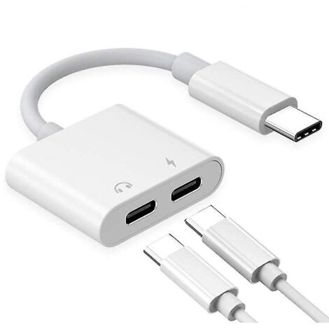 Dual Usb Type-c Splitter With Dac, Audio Adapter And Charging Converter For Pixel 2 3 4xl Galaxy S10 9 8 Huawei P30 Pro (1/5)