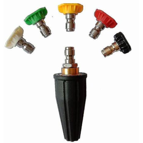 Turbo Nozzle For Pressure Washer Rotating Turbo Nozzle With 5 Spray Nozzle Tips6pcs (1/5)
