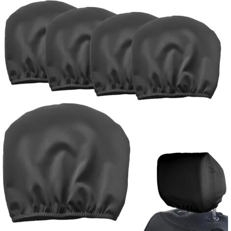 CREA Housses d'appui-tête de voiture lavables, 5 pièces, housses de siège de voiture élastiques, adaptées à toutes les voitures (noir) (1/5)