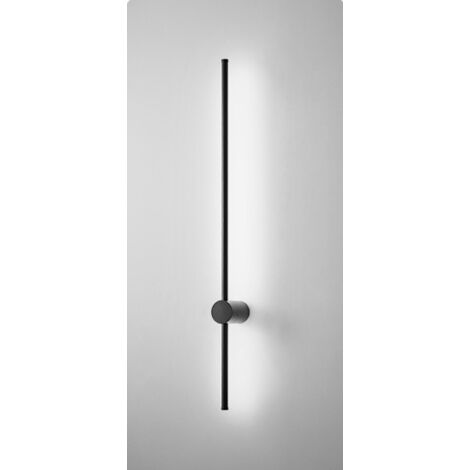 Applique murale LED 80 cm noir – Luminaire rotatif 6000K blanc réglable 8W – Installation horizontale ou verticale pour couloir, salon, chambre
