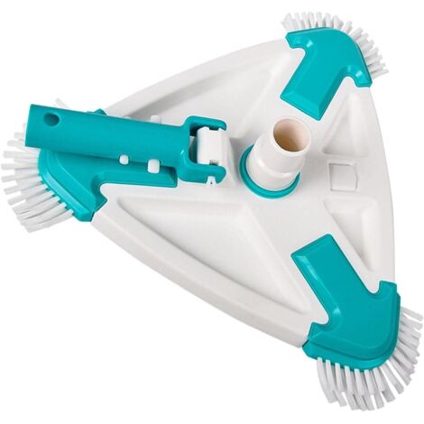 Coavas – Brosse sous vide triangulaire lestée pour piscine – Adaptateur de tuyau rotatif – Tête triangulaire pour coins étroits – Compatible 1-1/4' et 1-1/2'