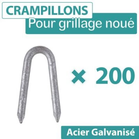 Cloture & Jardin – Crampillons en acier galvanisé 200 pièces – Longueur 35mm – Diamètre 3,5mm – Fixation pour grillage et palissage horticole