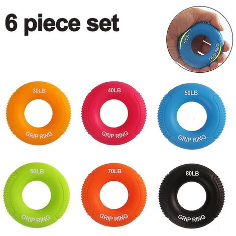 6 pièces renforcement de préhension anneau d'avant-bras exercices de main pince en Silicone (1/5)