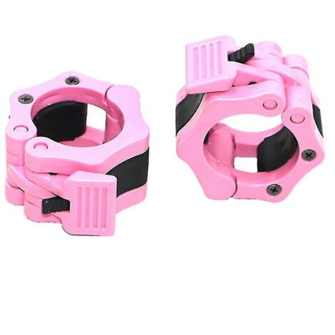 Pink 2pcs 50mm Barbell Collar Locking Bar Gym Fitness Buckle
