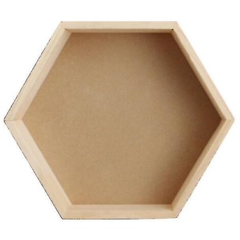 Étagère murale en bois massif présentoir étagère hexagonale en nid d'abeille-14824 cm- (1/5)
