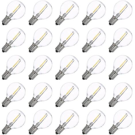 Ampoules de rechange Led G40 E12, 25 pièces, 0.6w 2700k, lumière à Filament (1/4)